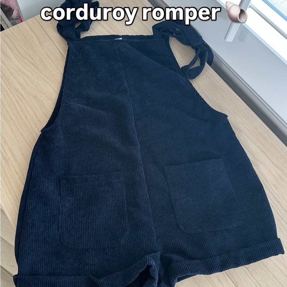 Navy Corduroy Romper New without tags!